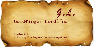 Goldfinger Loránd névjegykártya
