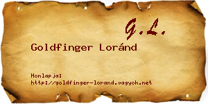 Goldfinger Loránd névjegykártya