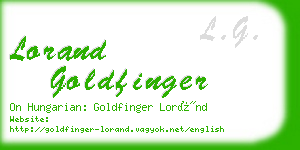 lorand goldfinger business card